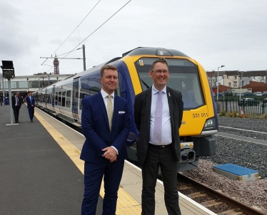 Paul and David Brown with the new train